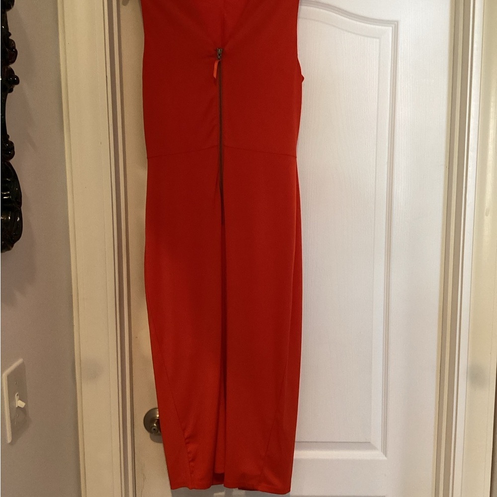 Sam Edelman Vibrant Red Midi Zip Up Back Dress - Picture 7 of 7